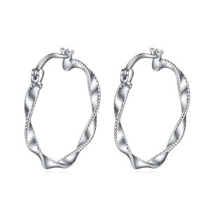 Circle Endless Hoop Earrings Twist Jewelry Gifts 30MM Hypoallergenic