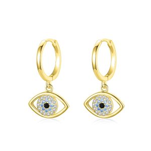 925 Sterling Silver Circle Drop Blue Eye Hypoallergenic Earrings Evil Eye Jewelry